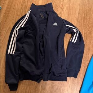 Adidas Dark Blue Jacket with White Accents